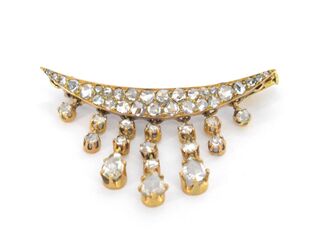 Gouden broche met diamanten