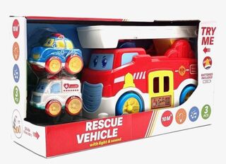 8x Speelgoed brandweerauto-set