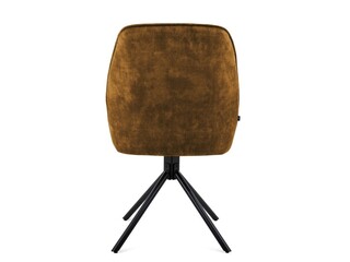 2x Roterende eetkamerstoel, Velvet, cognac