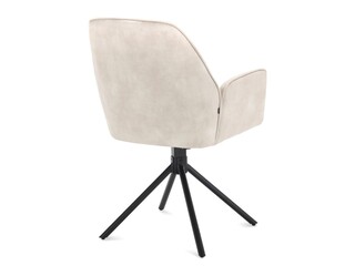 2x Roterende eetkamerstoel, Velvet, oyster