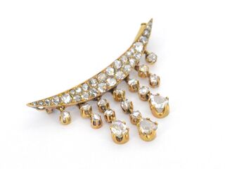 Gouden broche met diamanten