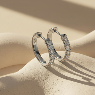 Witgoud Oorbellen – 0,71ct Diamant