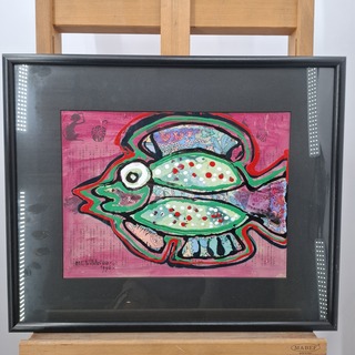 Afbeelding in lijst, Maya Wildevuur, Vis klein 3, 1996