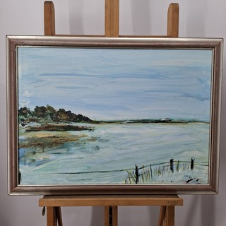 Acryl schilderij, Maya Wildevuur, landschap, 1995