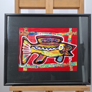 Afbeelding in lijst, Maya Wildevuur, Vis klein 5, 1996