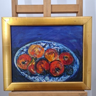 Acryl schilderij, Maya Wildevuur, Fruitschaal