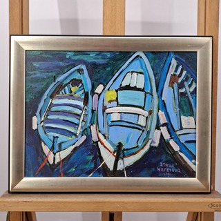 Acryl schilderij, Maya Wildevuur, 3 bootjes