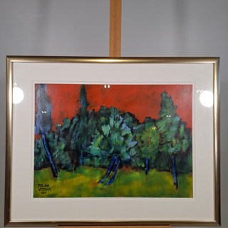 Acryl schilderij op papier, Maya Wildevuur, Toscane, 2000