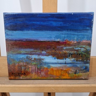 Acryl schilderij op doek, Maya Wildevuur, Hollands landschap, 2003