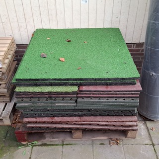 Partij rubberen tegels