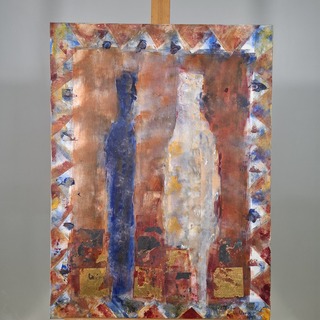 Acryl schilderij op doek, Maya Wildevuur, Figuren, 1992