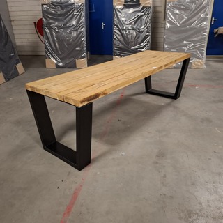 Massief eiken eetkamertafel, Wood Industries, Bruin