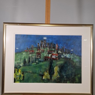 Acryl schilderij op papier, Maya Wildevuur, Landschap, 2000