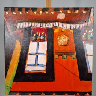 Acryl schilderij op doek, Maya Wildevuur, Tibet, 2001