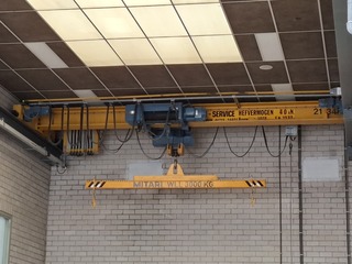 2x Bovenloopbaan met loopkat, incl. evenaar, Demag