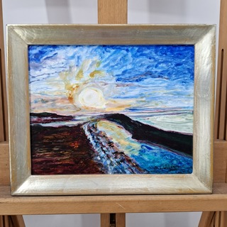 Acryl schilderij, Maya Wildevuur, Zonsondergang, 2017