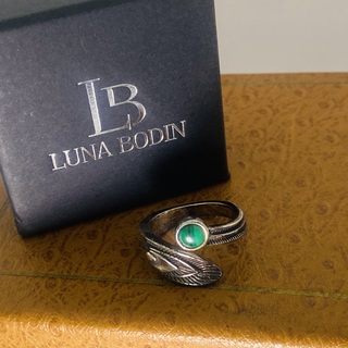 Zilveren ring – Luna Bodin Malachiaring