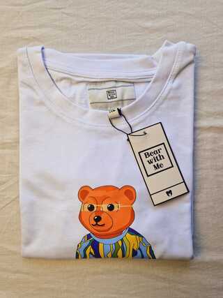 Heren kunstwerk T-shirt – Bear With Me – Moët Cartier, S