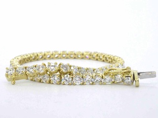 Gouden tennisarmband met briljant geslepen diamanten 7.50 carat, (lab