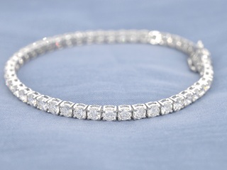 Witgouden armband met briljant geslepen diamanten 7.50 carat, (lab gro