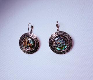 Armband + collier + oorbellen met abalone/parelmoer, S