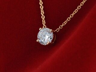 Rose gouden collier met een diamant van 1.00 carat, (lab grown)