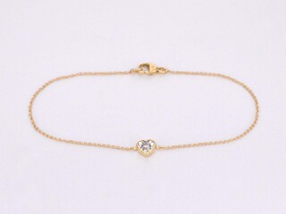 Gouden armband met diamanten hartje 0.10 carat
