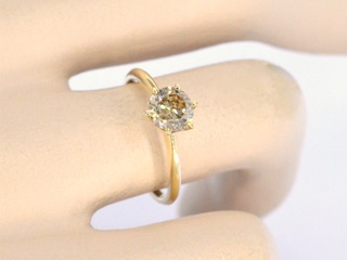 Gouden solitair ring met diamant 1.01 carat