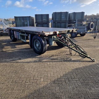 Open aanhangwagen 20Ft, GS Meppel, Legergroen