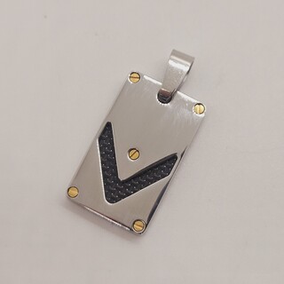 Heren Dogtag Pendant – Goldplated Santos model black carbon