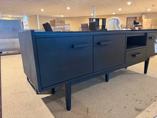 Tv-meubel, zwart acaciahout