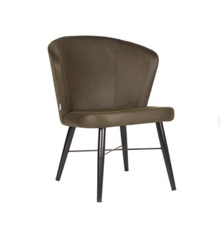 Fauteuil, army microvezelstof, metalen onderstel