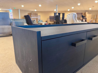 Tv-meubel, zwart acaciahout