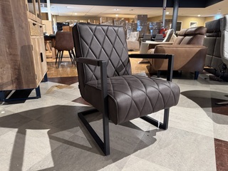 Fauteuil, antraciet microvezelstof, metalen onderstel