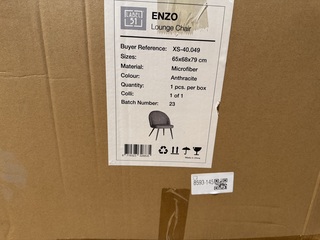 Fauteuil, antraciet microvezelstof, metalen onderstel