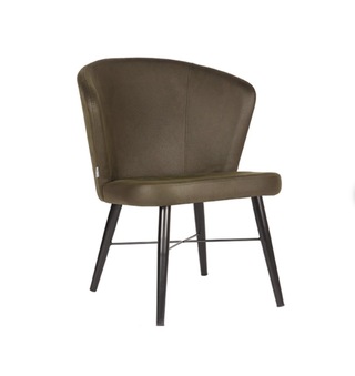 Fauteuil, army microvezelstof, metalen onderstel