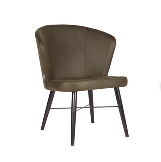 Fauteuil, army microvezelstof, metalen onderstel