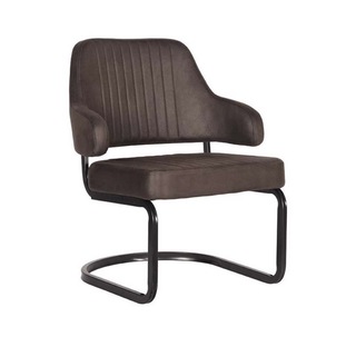 Fauteuil, antraciet microvezelstof, metalen onderstel