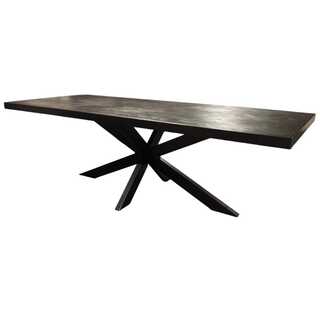 Eettafel, zwart metalen spinpoot