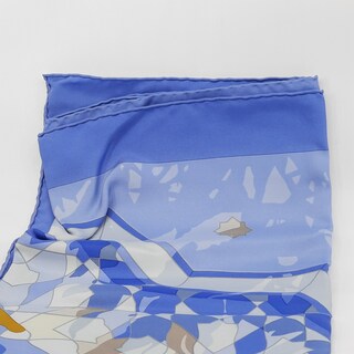 Sjaal, Hermès, Lichtblauw, wit en goud “Sous Les Orangers” van Dimitri