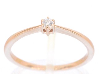 Rosegouden ring solitaire met een briljant geslepen diamant