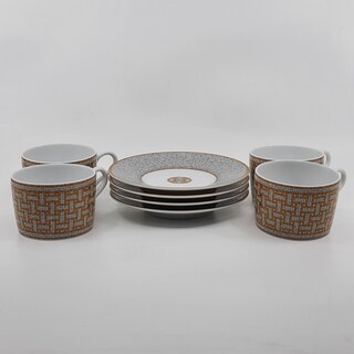 4x Kopje met schotel, Hermès, Mosaique au 24