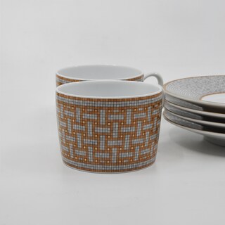 4x Kopje met schotel, Hermès, Mosaique au 24