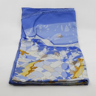 Sjaal, Hermès, Lichtblauw, wit en goud “Sous Les Orangers” van Dimitri