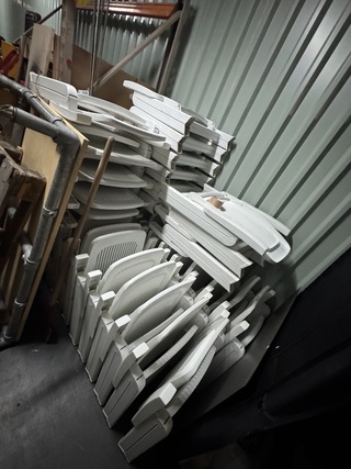 Ca. 36x Verstelbare tuinstoelen, Elegant Scab, Wit