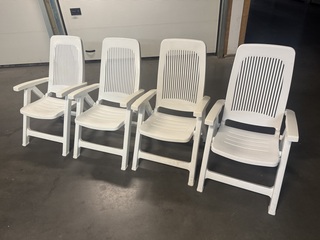 Ca. 36x Verstelbare tuinstoelen, Elegant Scab, Wit