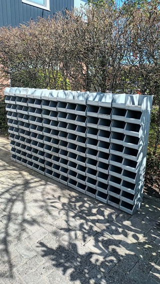 Ca. 150x Magazijnbakken met grijp opening, Grijs / Chroom