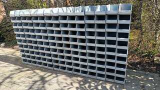 Ca. 150x Magazijnbakken met grijp opening, Grijs / Chroom