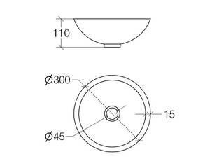 Lineabeta Waskom 30 cm Zilver