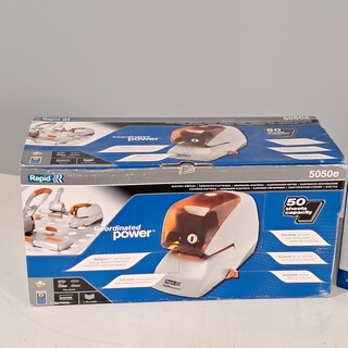 Elektrische nietmachine en 2x laptop stander, Rapid/Kensington, 5050e/